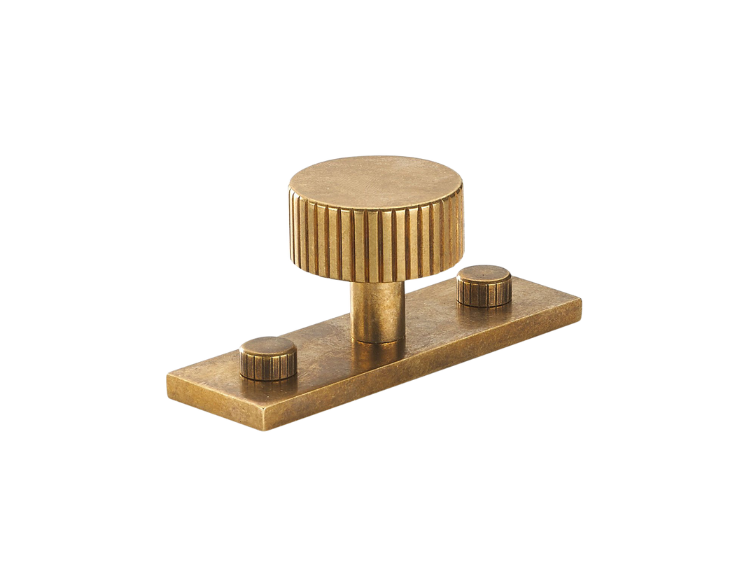 Mix2 Straight Knurled Knob with Back Plate